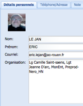 Description de l'usager à contacter.